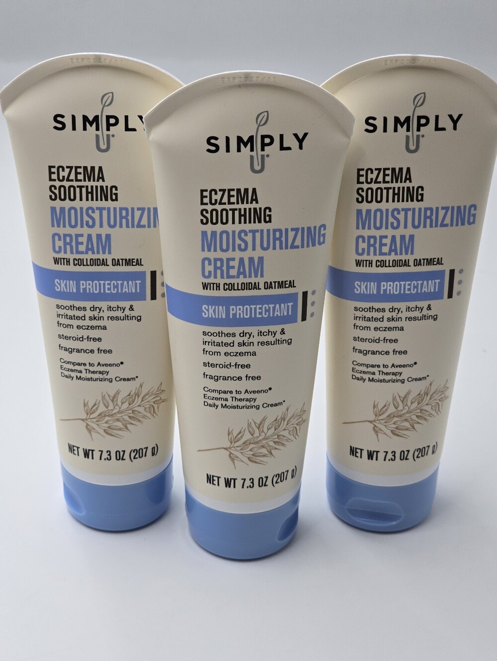 3~Eczema Soothing Moisturizing Cream w/Colloidal Oatmeal  Steroid Fragrance Free